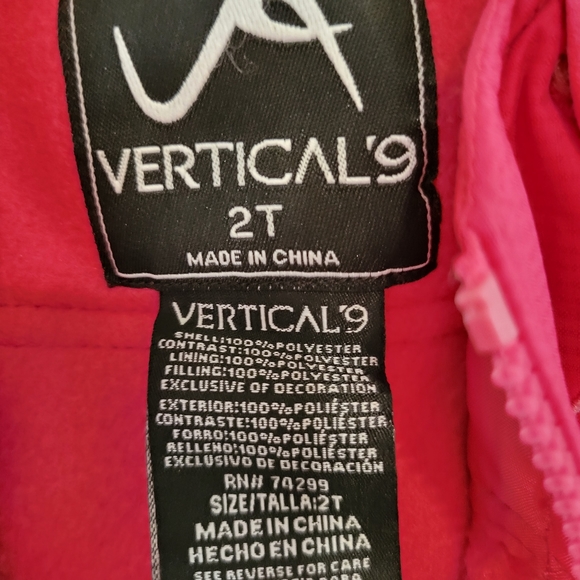Vertical 9 Toddler Girls Pink Snow Bibs-Ski Pants-Snow Pants Size 2T - Picture 3 of 5